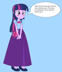 Size: 1280x1488 | Tagged: safe, artist:starman1999, twilight sparkle, equestria girls, g4, clothes, female, long skirt, skirt, solo