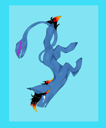 Size: 2236x2683 | Tagged: safe, artist:toptian, oc, oc only, monster pony, pony, augmented tail, falling, high res, male, solo, stallion