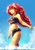 Size: 2893x4092 | Tagged: safe, artist:oberon826, sunset shimmer, equestria girls, equestria girls series, g4, beach shorts swimsuit, belly button, bikini, clothes, cloud, female, ocean, sky, sleeveless, solo, summer sunset, sunset shimmer's beach shorts swimsuit, swimsuit, water