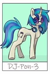 Size: 693x1024 | Tagged: safe, alternate version, artist:fraylinn, dj pon-3, vinyl scratch, pony, unicorn, g4, female, headphones, mare, smiling, solo, sunglasses