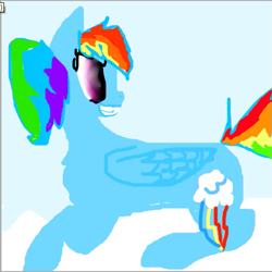 Size: 515x516 | Tagged: safe, artist:pawstheartest, rainbow dash, pegasus, pony, g4, female, grin, looking back, mare, smiling