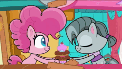 Size: 1920x1080 | Tagged: safe, screencap, octavio pie, pinkie pie, twilight sparkle, alicorn, earth pony, pony, g4.5, my little pony: pony life, pie vs. pie, animated, brother and sister, chubby cheeks, clothes, cupcake, cute, donut, dough-cup-pop, eating, eyes closed, fat, female, fetish fuel, flying, food, male, mare, shirt, siblings, sound, stallion, tree, twiabetes, twilard sparkle, twilight sparkle (alicorn), webm