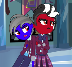 Size: 969x900 | Tagged: safe, artist:small-brooke1998, oc, equestria girls, g4, clothes, crystal prep, crystal prep academy uniform, dropkick (transformers), duo, equestria girls-ified, school uniform, shatter (transformers), transformers