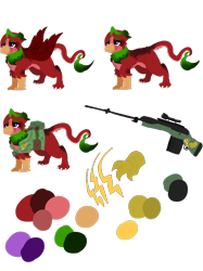 Size: 2048x2732 | Tagged: safe, artist:nootaz, oc, oc only, oc:octavius aquila, griffon, fallout equestria, bio in description, commission, gun, high res, male, military uniform, reference sheet, rifle, simple background, sniper rifle, solo, transparent background, weapon