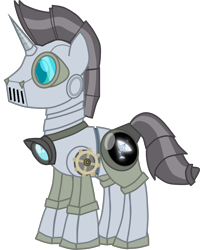 Size: 1834x2290 | Tagged: safe, artist:shadymeadow, oc, oc only, oc:cyber hack, pony, robot, robot pony, unicorn, male, simple background, solo, stallion, transparent background