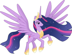Size: 6000x4641 | Tagged: safe, artist:negatif22, twilight sparkle, alicorn, pony, g4, the last problem, .svg available, absurd resolution, female, flying, lidded eyes, looking at you, mare, movie accurate, older, older twilight, older twilight sparkle (alicorn), princess twilight 2.0, simple background, solo, spread wings, transparent background, twilight sparkle (alicorn), vector, wings