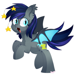 Size: 2449x2449 | Tagged: safe, artist:regkitty, oc, oc only, bat pony, pony, female, high res, simple background, solo, transparent background