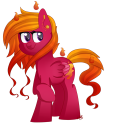 Size: 2350x2552 | Tagged: safe, artist:regkitty, earth pony, pony, ponyta, commission, female, fire, high res, simple background, solo, transparent background