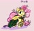 Size: 2048x1900 | Tagged: safe, artist:merbunny, fluttershy, pegasus, pony, g4, clothes, cute, dress, druid, dungeons and dragons, eyeshadow, fantasy class, female, flower, flower in hair, flutterdruid, glowing, looking at you, magic, makeup, mare, mouth hold, ogres and oubliettes, pink background, plant, raised hoof, shyabetes, simple background, smiling, solo, vine, wand