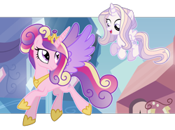 Size: 1718x1274 | Tagged: safe, artist:strawberry-spritz, princess cadance, oc, alicorn, pony, g4, female, filly