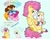 Size: 1024x805 | Tagged: safe, artist:loryska, cheese sandwich, li'l cheese, party favor, pinkie pie, oc, oc:linzer torte, classical unicorn, earth pony, pony, unicorn, g4, my little pony: friendship is magic, the last problem, baby, baby pony, bisexual, brothers, chest fluff, cloven hooves, colored hooves, colt, ear fluff, female, gay, green background, horn, leonine tail, male, mare, ot3, party trio, polyamory, ship:cheesepie, ship:partycheesepie, ship:partypie, shipping, siblings, simple background, speech bubble, stallion, story included, straight, unshorn fetlocks