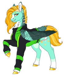 Size: 744x866 | Tagged: safe, artist:malinraf1615, lightning dust, pegasus, pony, g4, alternate hairstyle, chest fluff, clothes, female, grin, headcanon, mare, markings, raised hoof, redesign, scar, simple background, smiling, solo, sweater, transparent background, unshorn fetlocks