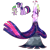 Size: 1280x1277 | Tagged: safe, artist:bearmation, spike, twilight sparkle, dragon, pony, unicorn, g4, crossover, crystal, dynamax, female, gigantamax, glowing eyes, long mane, macro, male, pokemon sword and shield, pokémon, simple background, tower, transparent background, unicorn twilight