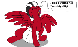 Size: 1280x772 | Tagged: safe, artist:small-brooke1998, oc, oc only, pegasus, pony, adult foal, diaper, diaper fetish, eyes closed, female, fetish, mare, mental regression, non-baby in diaper, open mouth, ponified, shatter (transformers), simple background, solo, stomping, tantrum, temper tantrum, transformers, transparent background