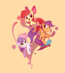Size: 1929x2151 | Tagged: safe, artist:drtuo4, apple bloom, scootaloo, sweetie belle, earth pony, pegasus, pony, unicorn, adorabloom, cute, cutealoo, cutie mark, cutie mark crusaders, diasweetes, female, filly, open mouth, scooter, smiling, stars, the cmc's cutie marks