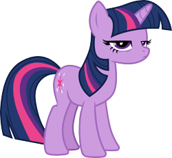 Size: 3247x3000 | Tagged: safe, artist:cloudy glow, artist:yanoda, twilight sparkle, pony, unicorn, boast busters, g4, .ai available, female, grumpy, grumpy twilight, high res, mare, simple background, solo, transparent background, unicorn twilight, unimpressed, vector