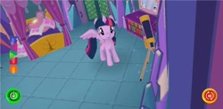 Size: 720x354 | Tagged: safe, twilight sparkle, alicorn, pony, g4, 3d, app, augmented reality, library, solo, twilight sparkle (alicorn), twilight's castle, twilight's castle library