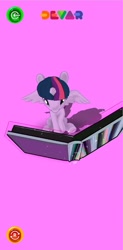 Size: 640x1301 | Tagged: safe, twilight sparkle, alicorn, pony, g4, 3d, augmented reality, book, derp, reading, twilight sparkle (alicorn)