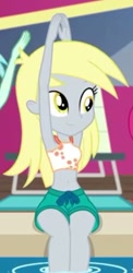 Size: 493x1007 | Tagged: safe, screencap, derpy hooves, equestria girls, g4, i'm on a yacht, my little pony equestria girls: better together, beach shorts swimsuit, bikini, bikini top, clothes, cute, derpabetes, female, swimming trunks, swimsuit