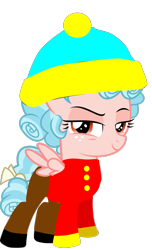 Size: 1523x2500 | Tagged: safe, artist:crystalmagic6, artist:rapmlpandbttffan23, edit, vector edit, cozy glow, pegasus, pony, g4, 1000 hours in ms paint, eric cartman, female, filly, looking at you, simple background, solo, south park, transparent background, vector, wat