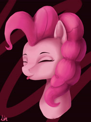 Size: 3543x4724 | Tagged: safe, artist:lin feng, pinkie pie, earth pony, pony, g4, bust, eyes closed, solo, tongue out