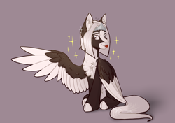 Size: 1946x1370 | Tagged: safe, artist:dorkmark, oc, oc only, oc:kate braxton, pegasus, pony, commission, crown, jewelry, regalia, solo, stars, tongue out