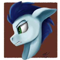 Size: 2160x2160 | Tagged: safe, artist:tenebrisnoctus, soarin', pegasus, pony, g4, bust, gritted teeth, high res, male, portrait, solo, stallion