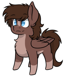 Size: 1053x1238 | Tagged: safe, artist:rokosmith26, oc, oc only, oc:hell berry, pegasus, pony, blue eyes, chest fluff, chibi, cute, folded wings, male, markings, short hair, short mane, simple background, smiling, solo, stallion, standing, transparent background, wings