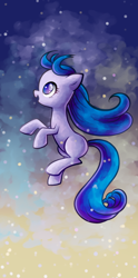 Size: 494x1000 | Tagged: safe, artist:sleepykoinu, oc, oc only, earth pony, pony, earth pony oc, female, floating, mare, night, smiling, solo, stars