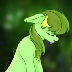 Size: 800x800 | Tagged: safe, artist:nel_liddell, oc, oc only, earth pony, pony, bust, crying, earth pony oc, eyes closed, signature, solo
