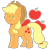 Size: 800x800 | Tagged: safe, artist:sursiq, applejack, earth pony, pony, g4, cheek fluff, chibi, colored lineart, cute, cutie mark, ear fluff, female, full body, jackabetes, simple background, solo, transparent background