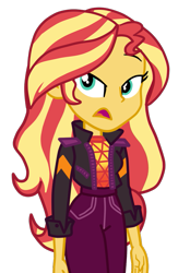 Size: 621x952 | Tagged: safe, artist:gmaplay, sunset shimmer, equestria girls, equestria girls series, g4, sunset's backstage pass!, spoiler:eqg series (season 2), female, music festival outfit, simple background, solo, transparent background