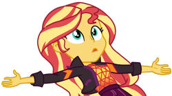 Size: 1392x776 | Tagged: safe, artist:gmaplay, sunset shimmer, equestria girls, equestria girls specials, g4, my little pony equestria girls: better together, my little pony equestria girls: sunset's backstage pass, female, photosynthesis, simple background, solo, transparent background