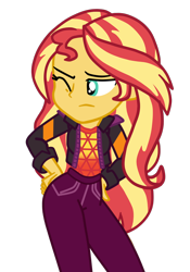 Size: 754x1080 | Tagged: safe, artist:gmaplay, sunset shimmer, equestria girls, equestria girls series, g4, sunset's backstage pass!, spoiler:eqg series (season 2), accidental spanking, female, literal butthurt, pain, simple background, solo, spanked, spanking, transparent background