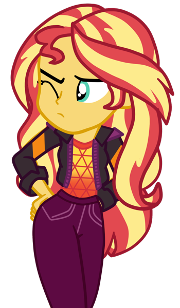 2446130 - safe, artist:gmaplay, sunset shimmer, equestria girls, equestria  girls series, sunset's backstage pass!, spoiler:eqg series (season 2), butt  touch, female, hand on butt, hand on hip, literal butthurt, pain, simple  background,