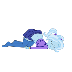 Size: 2952x2952 | Tagged: safe, artist:gmaplay, trixie, equestria girls, g4, alternate hairstyle, ass, ass up, babysitter trixie, butt, clothes, cute, diatrixes, eyes closed, face down ass up, female, gameloft interpretation, high res, hoodie, simple background, skirt, sleeping, solo, the great and powerful ass, transparent background