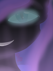 Size: 3000x4000 | Tagged: safe, artist:shinxx24, nightmare moon, alicorn, pony, g4, close-up, female, glowing eyes, grin, mare, smiling, solo