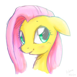 Size: 467x467 | Tagged: safe, artist:derpiihooves, fluttershy, pegasus, pony, g4, bust, female, floppy ears, mare, solo