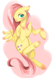 Size: 864x1296 | Tagged: safe, artist:xxmurplexx, fluttershy, pegasus, pony, g4, abstract background, cute, female, floppy ears, mare, shyabetes, solo