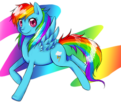 Size: 972x828 | Tagged: safe, artist:xxmurplexx, rainbow dash, pegasus, pony, g4, female, mare, rainbow background, solo