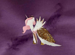 Size: 926x676 | Tagged: safe, artist:kriahfox, princess celestia, alicorn, pony, g4, clothes, craft, dress, female, gala dress, mare, papercraft, pink-mane celestia, solo