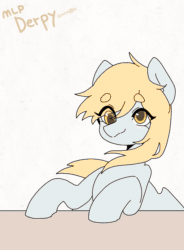 Size: 1414x1920 | Tagged: safe, artist:seamaggie, derpy hooves, pegasus, pony, g4, animated, beanbrows, cute, derpabetes, excited, eyebrows, eyebrows visible through hair, female, flapping, gif, mare, solo