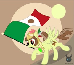 Size: 681x596 | Tagged: safe, artist:wheatley r.h., derpibooru exclusive, oc, oc only, oc:tailcoatl, pegasus, pony, female, happy, mare, mexican flag, mexico, mouth hold, nation ponies, pegasus wings, ponified, raised hoof, running, september 16th, simple background, smiling, solo, spread wings, vector, watermark, wings