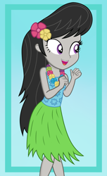 Size: 2500x4100 | Tagged: safe, artist:daarkenn, octavia melody, equestria girls, g4, clothes, clothes swap, female, flower, flower in hair, grass skirt, hula, hulaoctavia, lei, skirt, solo