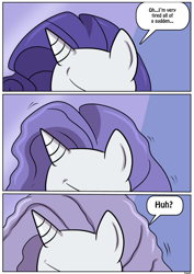 Size: 479x677 | Tagged: safe, artist:ltcolonelwhipper, artist:rex-equinox, rarity, pony, unicorn, comic:coming of age, g4, age progression, comic, commission, dialogue, female, grey hair, mane, mare, older, older rarity, solo, speech bubble, story included, transformation, transformation sequence