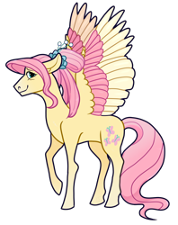 Size: 870x1100 | Tagged: safe, artist:malphym, fluttershy, pony, g4, colored wings, female, multicolored wings, older, simple background, solo, trans fluttershy, transgender, transparent background, wings