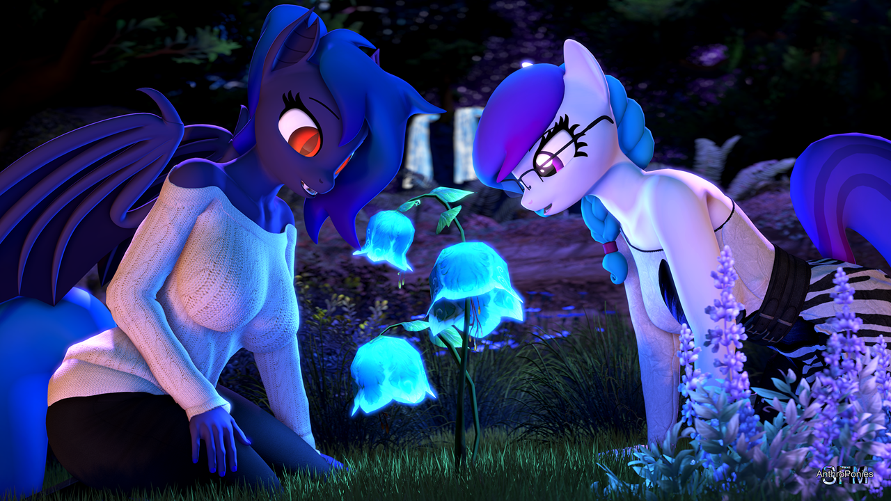 artist:anthroponiessfm, oc, oc:aurora starling, oc:wavelength, bat <b>pony</b>, an...