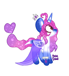 Size: 620x680 | Tagged: safe, artist:pasteldraws, oc, oc only, original species, pony, accessory, base used, clothes, crown, daughter, female, flowing tail, jewelry, princess, regalia, see-through, see-through skirt, silk, simple background, skirt, solo, transparent background
