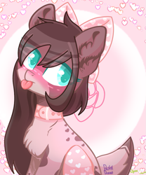 Size: 723x869 | Tagged: safe, artist:pasteldraws, oc, oc only, pony, :p, accessory, base used, belt, blushing, bow, clothes, comfort oc, cute, heart, i spent 6 hours on this, precious, socks, solo, tongue out