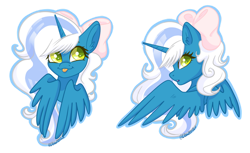Size: 1024x628 | Tagged: safe, artist:wicked-red-art, oc, oc:fleurbelle, alicorn, pony, adorabelle, alicorn oc, bow, cute, female, hair bow, horn, mare, simple background, tongue out, transparent background, wingding eyes, wings, yellow eyes